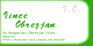 vince obrezjan business card